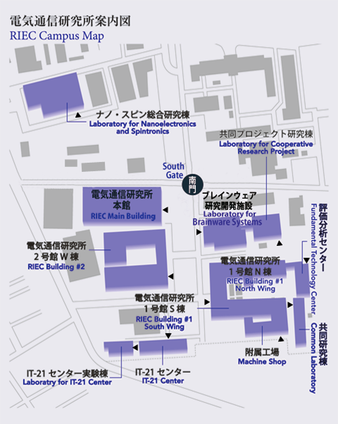 Map of Katahira Campus